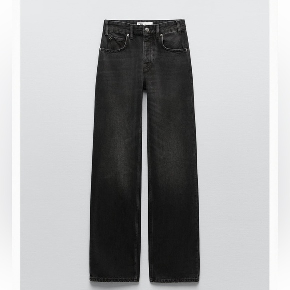 Zara ZW The Straight Jeans in Black Size 6 - Picture 2 of 5